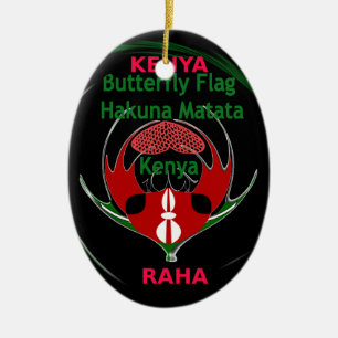 Kenya Raha Hakuna Matata.jpg Ceramic Tree Decoration