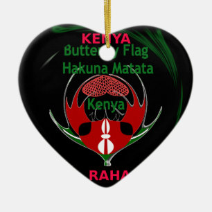Kenya Raha Hakuna Matata.jpg Ceramic Tree Decoration