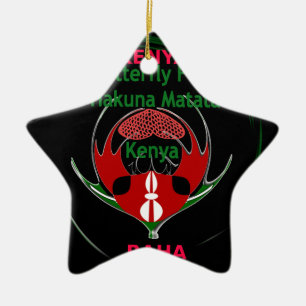 Kenya Raha Hakuna Matata.jpg Ceramic Tree Decoration