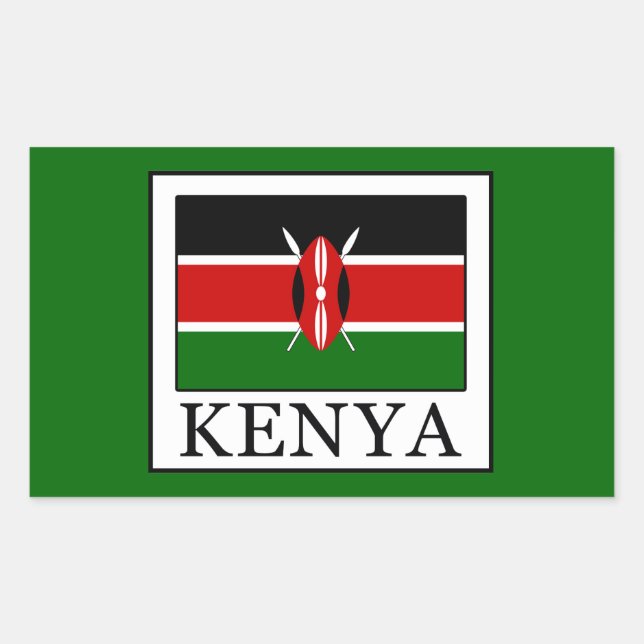 Kenya Rectangular Sticker (Front)