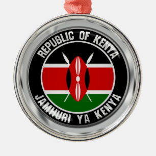 Kenya Round Emblem Metal Ornament