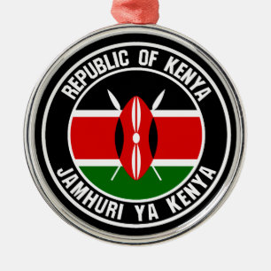 Kenya Round Emblem Metal Ornament