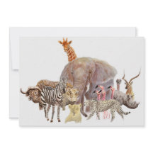 Kenya Safari Animals Notecard