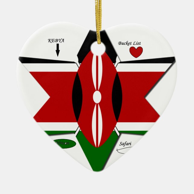 Kenya Safari Ceramic Tree Decoration (Front)