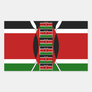 Kenya Seamless Flags Border Frames Art Print Rectangular Sticker