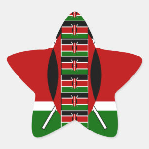 Kenya Seamless Flags Border Frames Art Print Star Sticker
