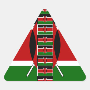 Kenya Seamless Flags Border Frames Art Print Triangle Sticker