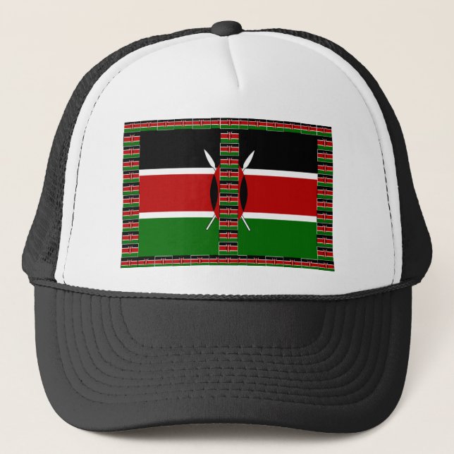 Kenya Seamless Flags border frames Trucker Hat (Front)