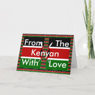 Kenya Seamless Miniature Flags Border Frames Art  Card