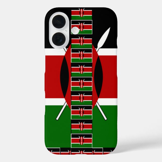 Kenya Seamless Miniature Flags Border Frames Art  Case-Mate iPhone Case (Back)