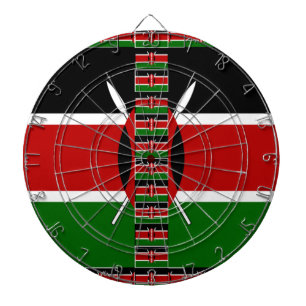 Kenya Seamless Miniature Flags Border Frames Art Dartboard