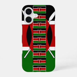 Kenya Seamless Miniature Flags Border Frames Art  iPhone 16 Case
