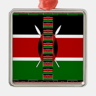 Kenya Seamless Miniature Flags Border Frames Art  Metal Tree Decoration