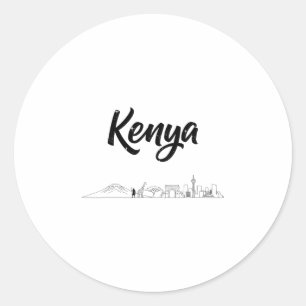Kenya Skyline Travel Vacation Outfits Classic Round Sticker