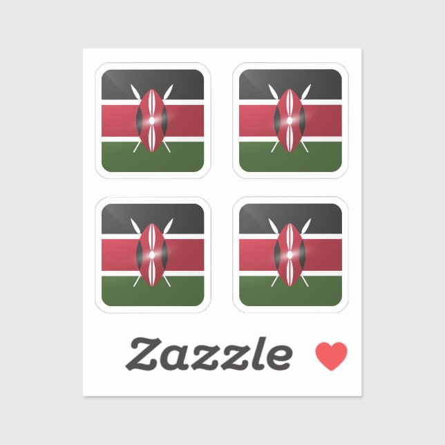 Kenya square glossy flag (Sheet)