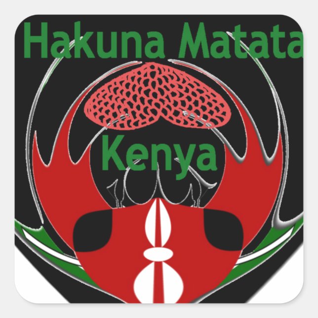 Kenya Square Sticker (Front)