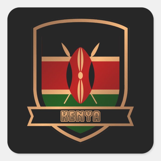 Kenya Square Sticker (Front)