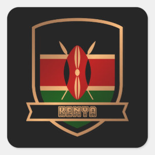 Kenya Square Sticker