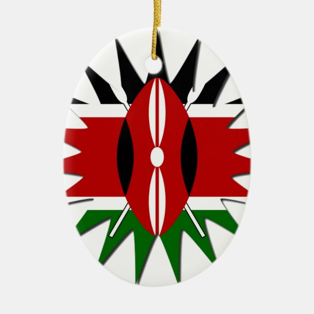 Kenya Star Ceramic Ornament (Front)