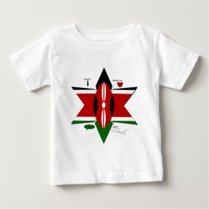 Kenya Star national safari flag colours bucket lis Baby T-Shirt