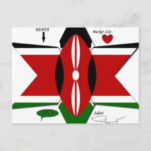Kenya Star national safari flag colours bucket lis Postcard