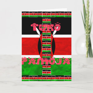 Kenya Tuko Pamoja Greeting Card Vertical Template