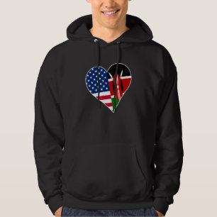 Kenya USA Hear Kenyan American Flag Hoodie