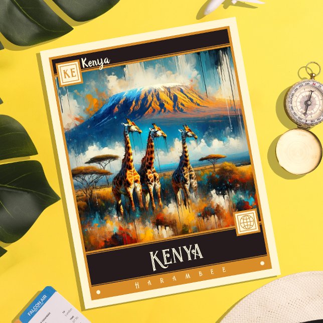 Kenya | Vintage Painting Postcard (Creator Uploaded)