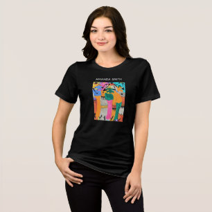 Kenya Watercolor African Art Vibrant Joy Dance Tri-Blend Shirt