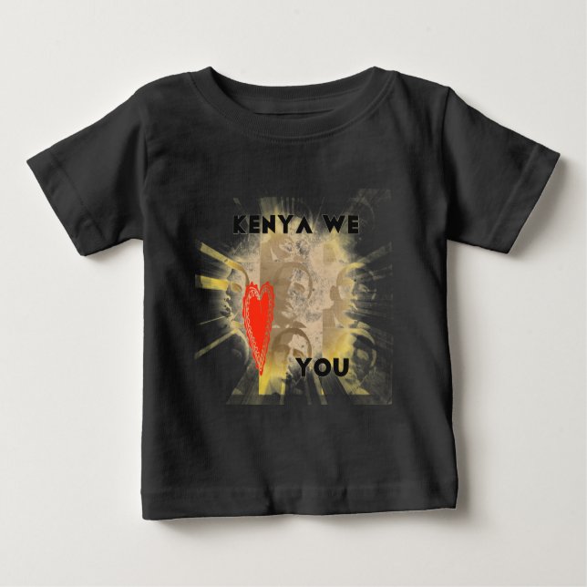 Kenya We Love You Lovely Perspective Art Design Baby T-Shirt (Front)
