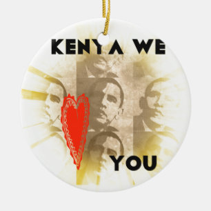 Kenya We Love You Lovely Perspective Art Design Ceramic Tree Decoration