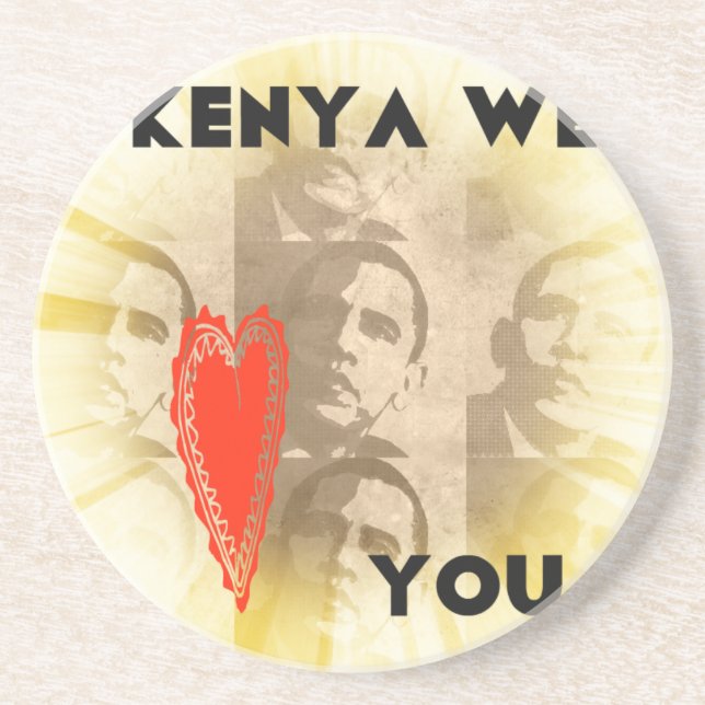 Kenya We Love You Lovely Perspective Art Design Coaster (Front)