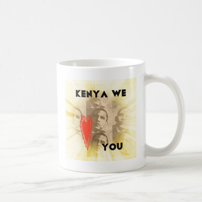 Kenya We Love You Lovely Perspective Art Design Coffee Mug (Right)