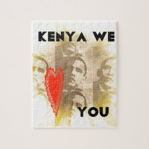 Kenya We Love You Lovely Perspective Art Design Jigsaw Puzzle