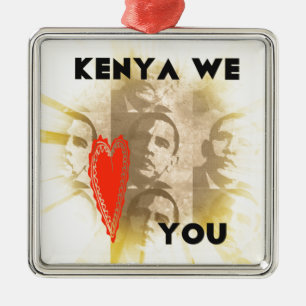 Kenya We Love You Lovely Perspective Art Design Metal Ornament