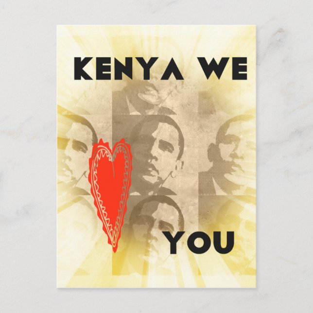 Kenya We Love You Lovely Perspective Art Design Postcard (Front)