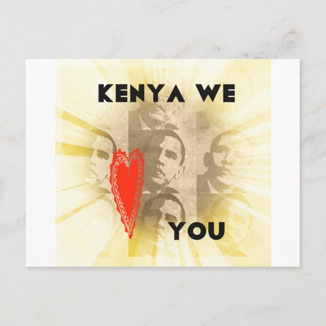 Kenya We Love You Lovely Perspective Art Design Postcard (Front)