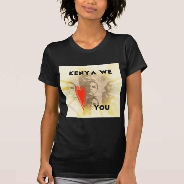 Kenya We Love You Lovely Perspective Art Design T-Shirt (Front)