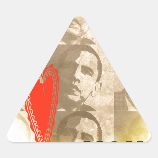 Kenya We Love You Lovely Perspective Art Design Triangle Sticker (Front)