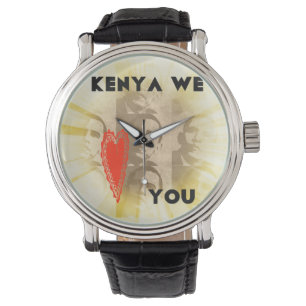 Kenya We Love You vintage leather watch