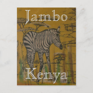Kenya Wild Life African Safari Zebra Postcard
