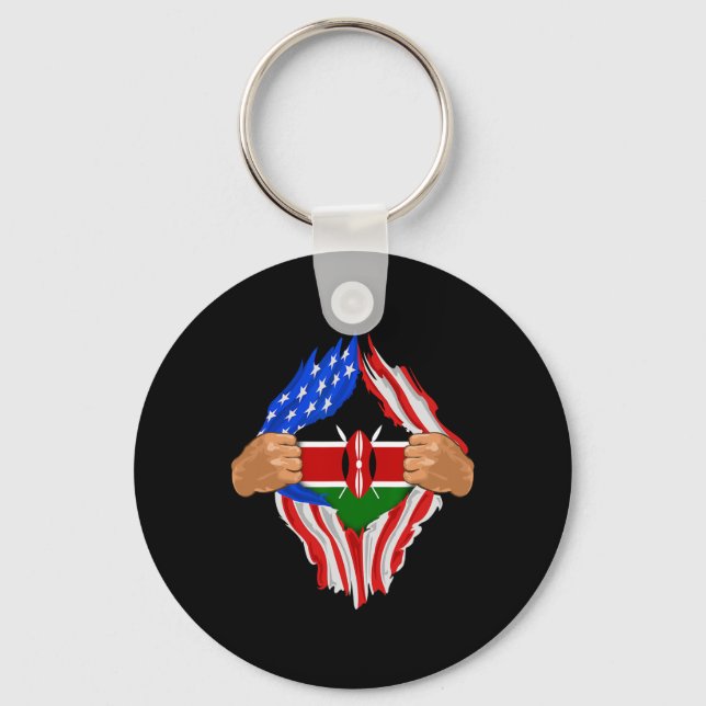 Kenyan Blood Inside Me Kenya Flag Gift  Key Ring (Front)