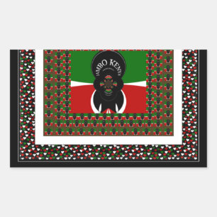 Kenyan Celebration: A Heartfelt Kenyan Welcome Rectangular Sticker