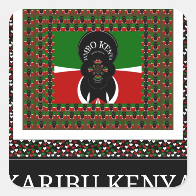 Kenyan Celebration: A Heartfelt Kenyan Welcome Square Sticker (Front)