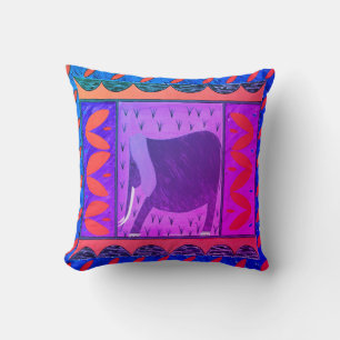 Kenyan Elephant Throw Pillow