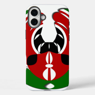 Kenyan Flag iPhone 16 Plus Case
