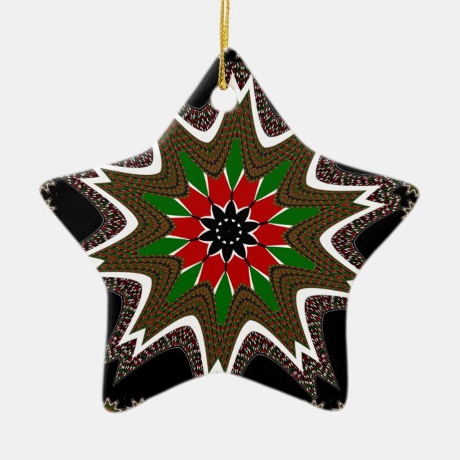 Kenyan Flag Colours Art Print/Graphic Ceramic Ornament (Front)