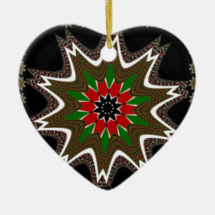 Kenyan Flag Colours Art Print/Graphic Ceramic Tree Decoration