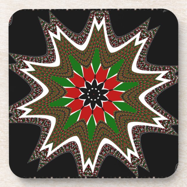 Kenyan Flag Colours Art Print/Graphic Coaster (Front)