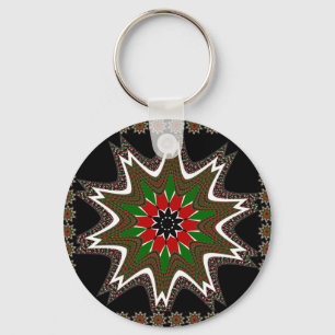 Kenyan Flag Colours Art Print/Graphic Key Ring